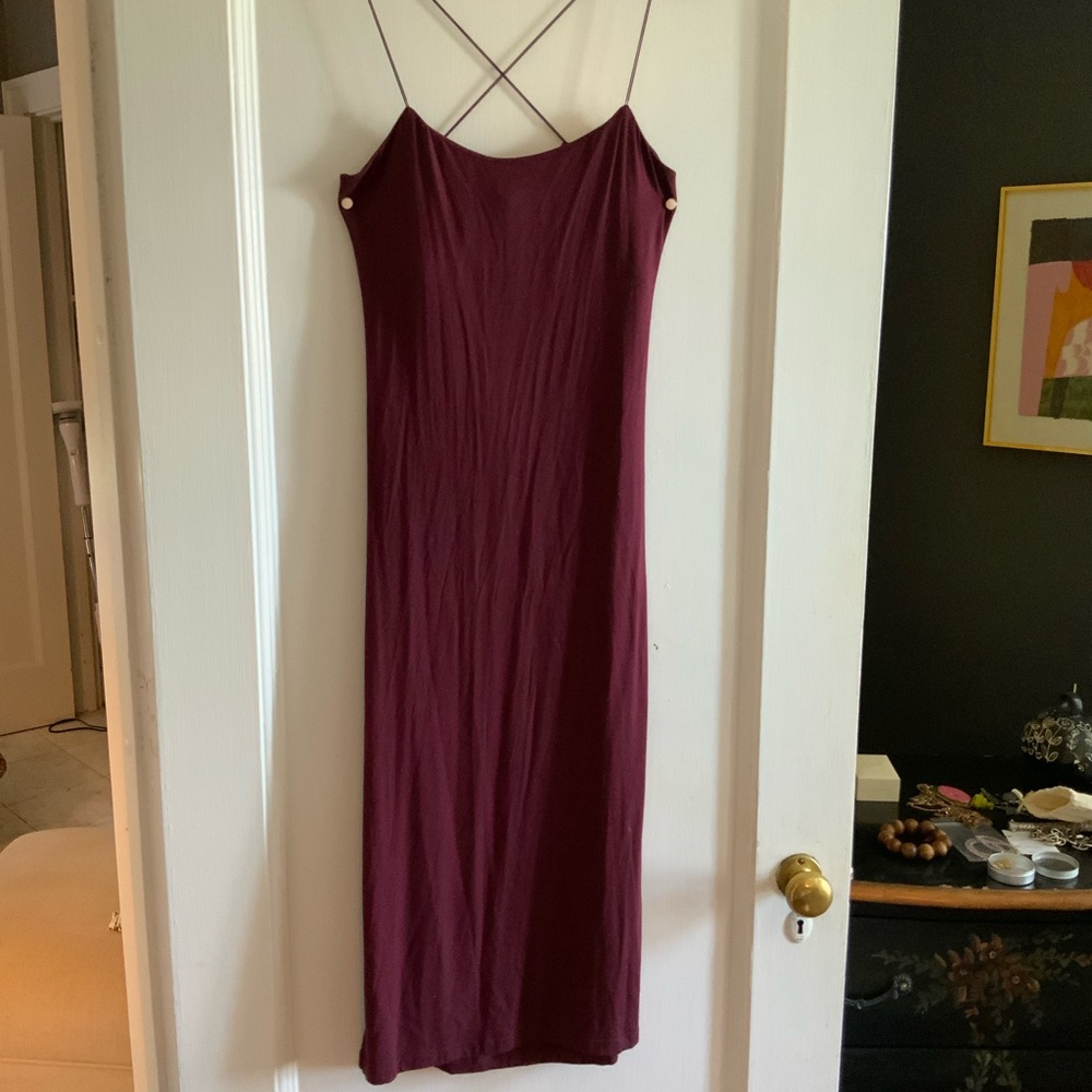 Alexander Wang burgundy stretch cotton dress